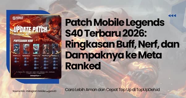 Patch Mobile Legends S40 Terbaru 2026: Ringkasan Buff, Nerf, dan Dampaknya ke Meta Ranked