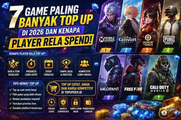 7 Game Paling Banyak Top Up di 2026 dan Kenapa Player Rela Spend